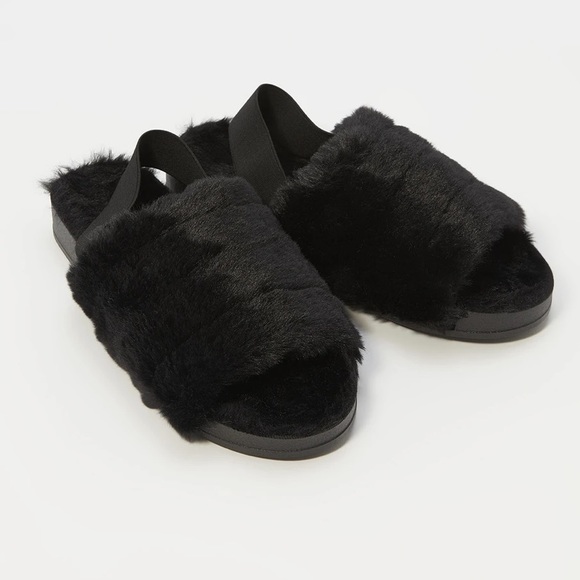 Sling Back Fuzzy Slippers - Picture 1 of 5